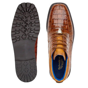 Men's Belvedere Gallardo Caiman Crocodile Dress Hiker Boot in Sport Rust 3 MEN U02 ANT. SPORT-M-09  - from alligatorwarehouse.com