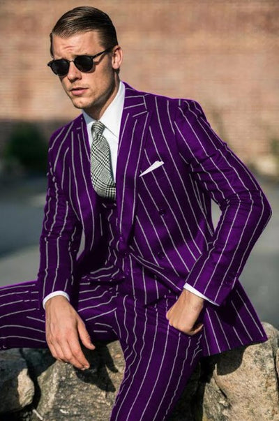 Dark Purple Pinstripe Suit - Gangster Suit - 1920's Suit 1   - from alligatorwarehouse.com