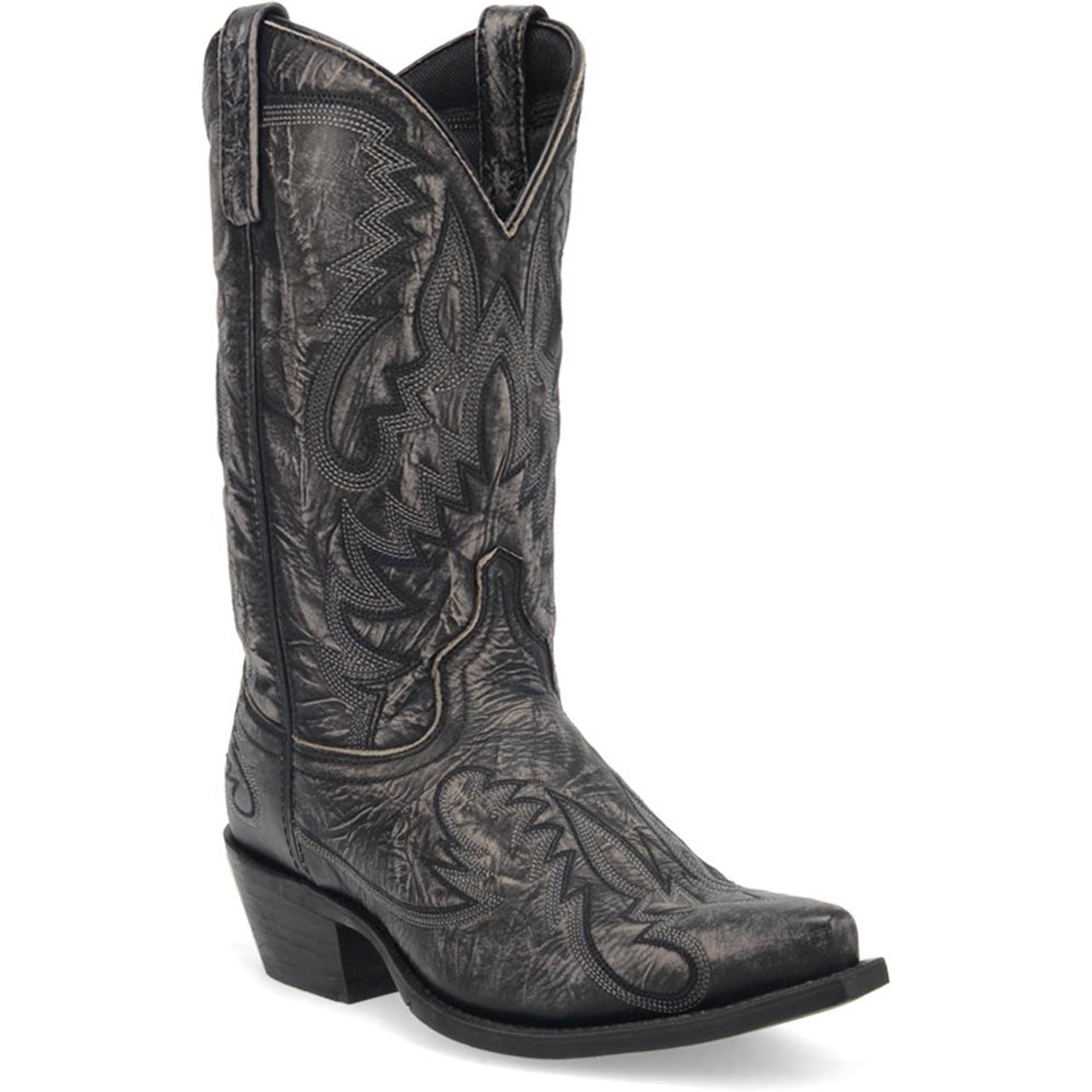 Laredo Garrett Black Distress Leather Snip Toe Boots for Men 2 68407_8_D  - from alligatorwarehouse.com