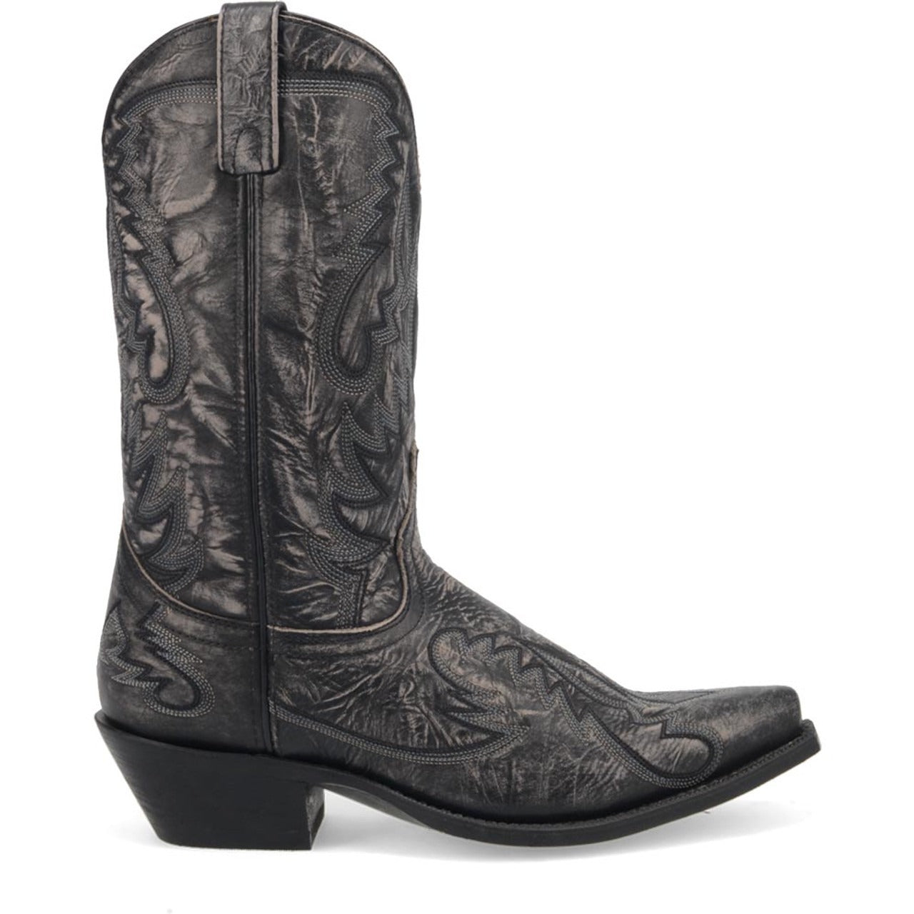 Laredo Garrett Black Distress Leather Snip Toe Boots for Men 1 68407_8_D  - from alligatorwarehouse.com