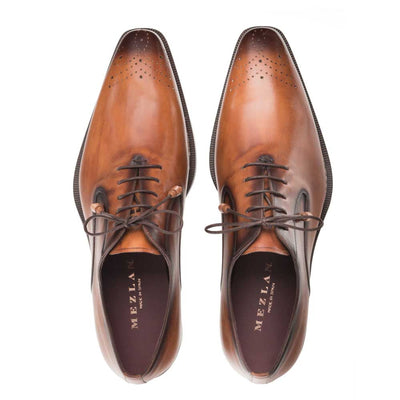 Gavino Cognac Calfskin Leather Mens Oxford By Mezlan Made In Spain Brand 2   - from alligatorwarehouse.com
