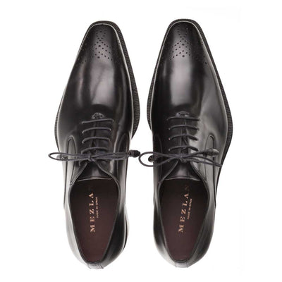 Gavino Black Calfskin Leather Mens Oxford By Mezlan Made In Spain Brand 4   - from alligatorwarehouse.com