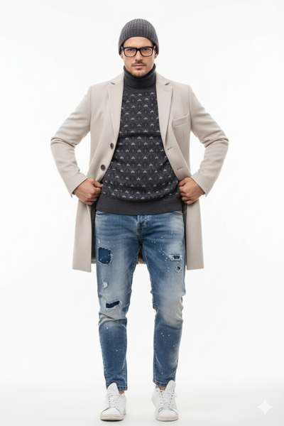 Light Tan Overcoat - Beige Sand Color Light Wool Carcoat 5   - from alligatorwarehouse.com