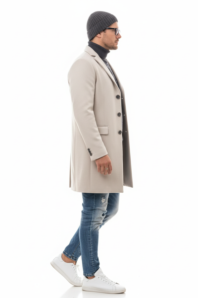 Light Tan Overcoat - Beige Sand Color Light Wool Carcoat 10   - from alligatorwarehouse.com