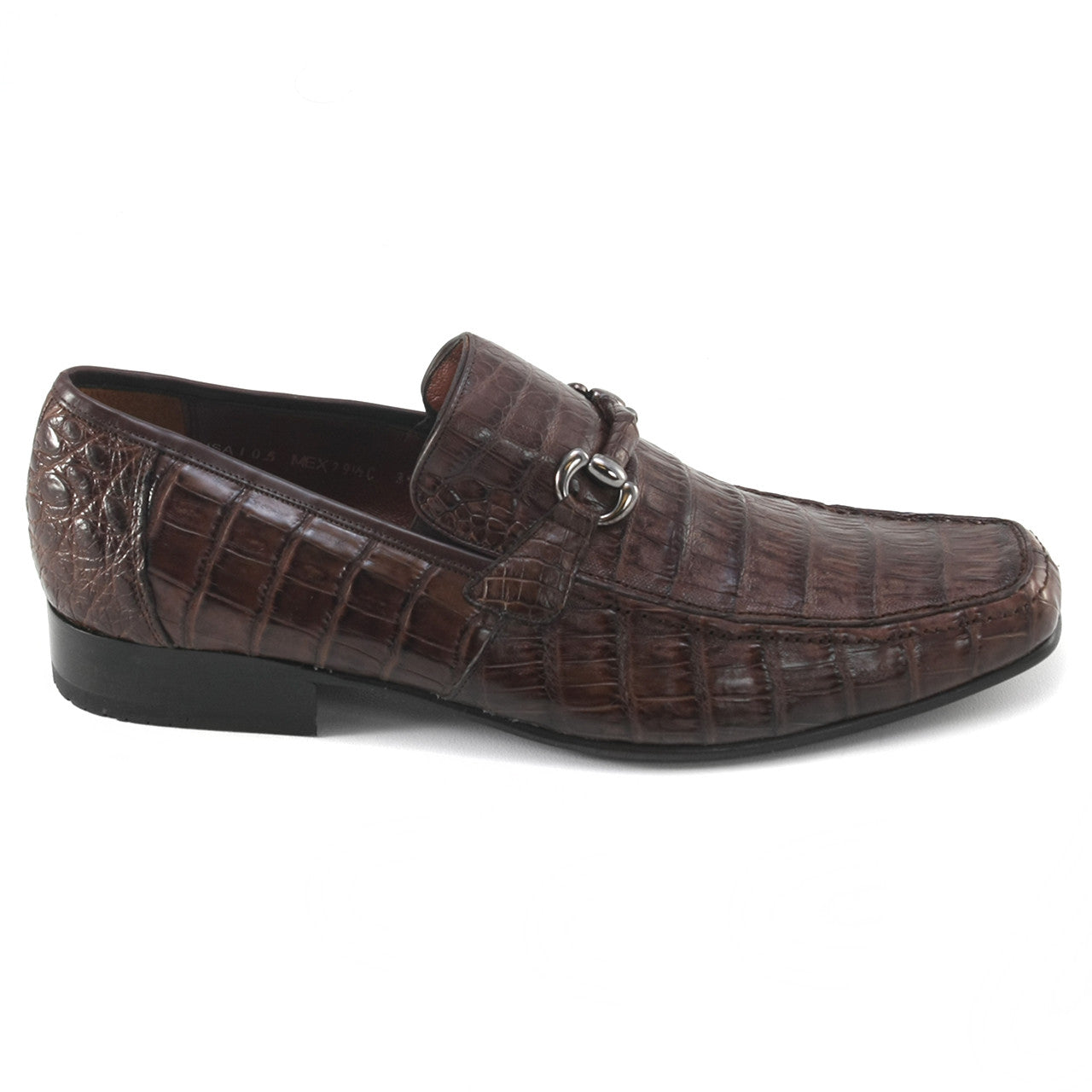 Los Altos Brown Genuine Caiman Crocodile Belly Slip-On Loafers