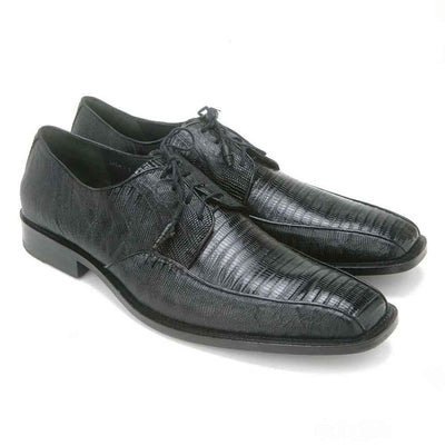 Los Altos Bicycle Toe LaceUp Genuine Black Lizard Shoes 1   - from alligatorwarehouse.com