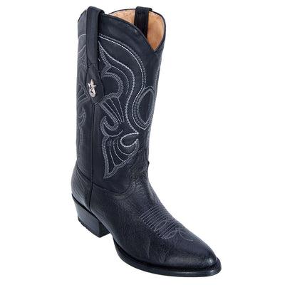Los Altos Black Genuine Bull Shoulder Leather Boots 1   - from alligatorwarehouse.com