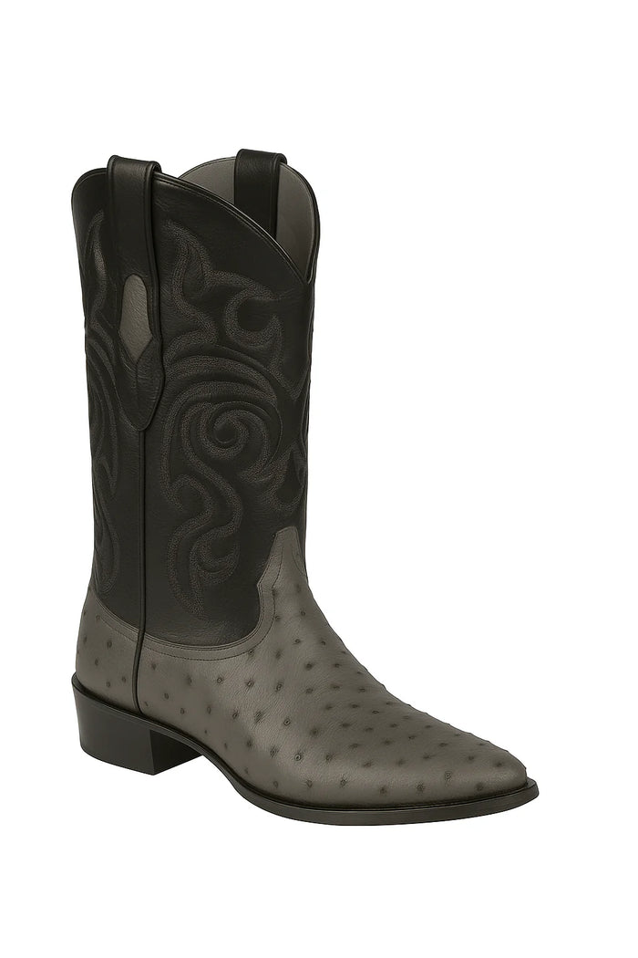 Genuine Ostrich Leather Boots – Round Toe