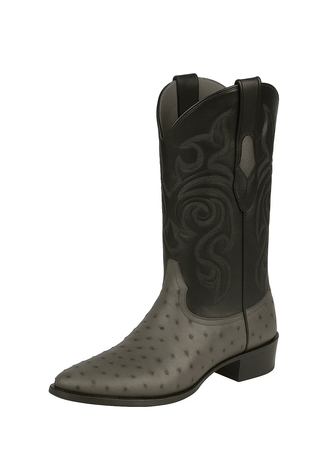 Genuine Ostrich Leather Boots – Round Toe