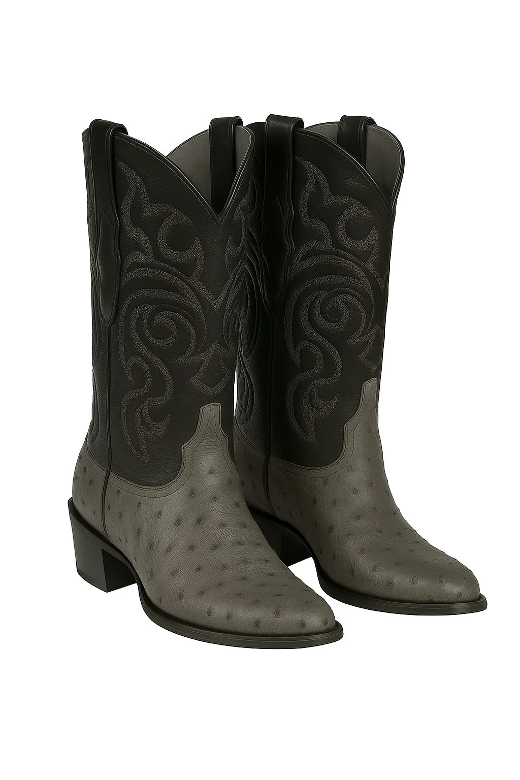 Genuine Ostrich Leather Boots – Round Toe