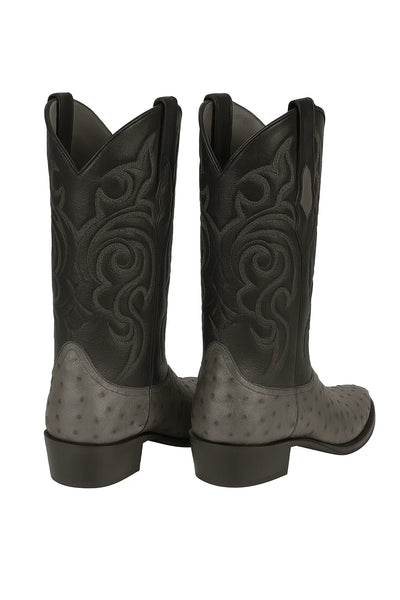 Genuine Ostrich Leather Boots – Round Toe