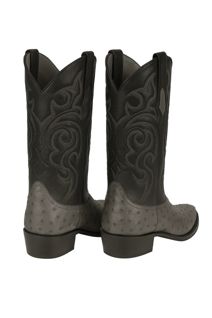 Genuine Ostrich Leather Boots – Round Toe