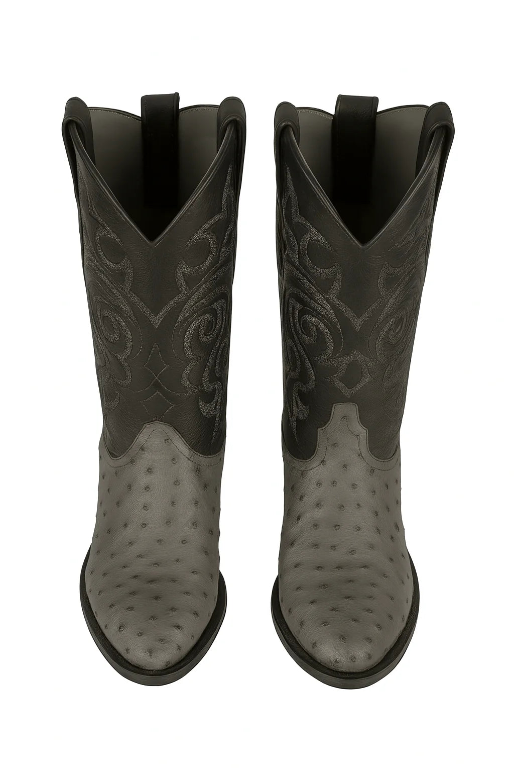 Genuine Ostrich Leather Boots – Round Toe