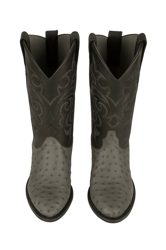 Genuine Ostrich Leather Boots – Round Toe