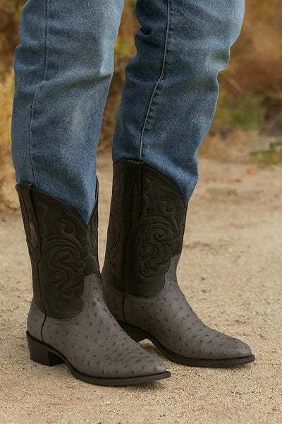 Genuine Ostrich Leather Boots – Round Toe