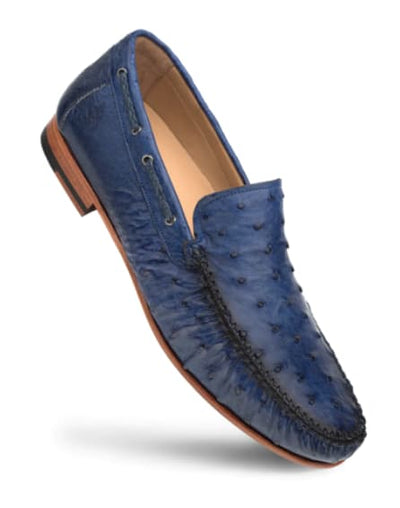 Genuine Ostrich Moccasin Slip On Jeans  By Mezlan Made In Spain Brand 1   - from alligatorwarehouse.com