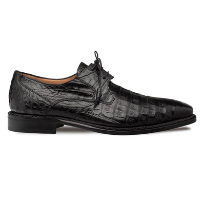 Giovane Fuscus Cap Toe Derby Black Crocodile Shoes By Mezlan Made In Spain Brand 2   - from alligatorwarehouse.com
