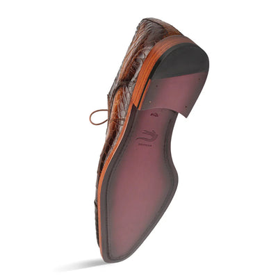 Giovane Crocodile Derby Camel By Mezlan Made In Spain Brand 6   - from alligatorwarehouse.com