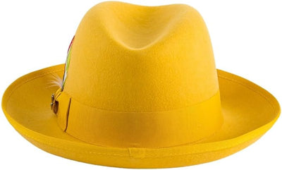 Premium Godfather Hat - Homburg Hat - Men's Homburg  Gold 2   - from alligatorwarehouse.com
