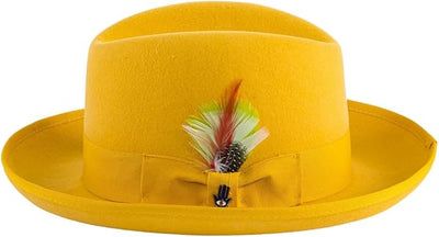 Premium Godfather Hat - Homburg Hat - Men's Homburg  Gold 1   - from alligatorwarehouse.com