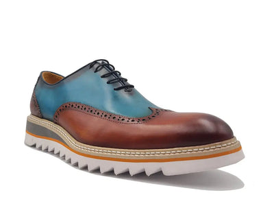 Gorgeous Two Tone Oxford Wingtip 5 KS552-16TCOGNACBLUE8  - from alligatorwarehouse.com