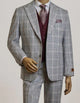 Mens Gray Suit - Designer Brand Two Button Suit No Pleated Pants Modern Fit