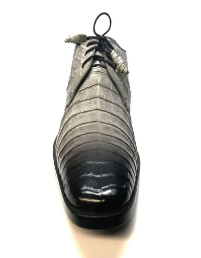 Los Altos Gray All-Over Crocodile Lace Up Dress Shoes 5   - from alligatorwarehouse.com