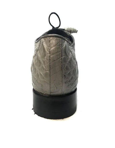 Los Altos Gray All-Over Crocodile Lace Up Dress Shoes 6   - from alligatorwarehouse.com