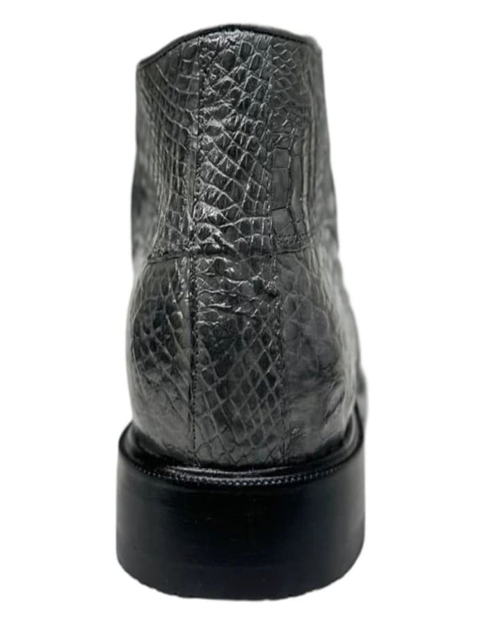 Men’s Los Altos Gray All Over Crocodile Lace Up Dress Ankle Boots, Exotic Formal Boots