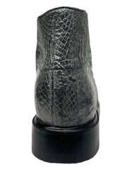 Los Altos Gray All Over Crocodile Lace-Up Dress Ankle Boots