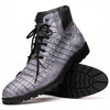 Marco Di Milano Leoni Men's Shoes Oil Gray Genuine Caiman Leather Crocodile Rugged Boots 4 LEONI_CAIMAN FUSCUS_OIL GRAY_8  - from alligatorwarehouse.com