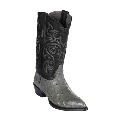 Los Altos Men's Gray Full Quill Ostrich Boots 1   - from alligatorwarehouse.com