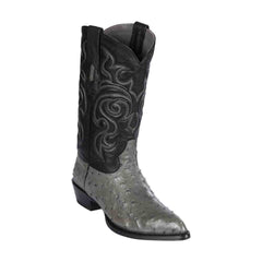 Los Altos Men's Gray Full Quill Ostrich Boots