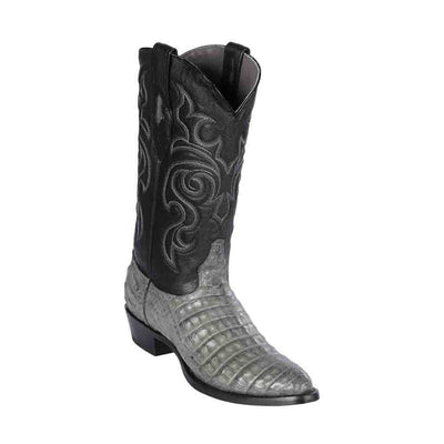 Los Altos Belly Round Toe Gray Caiman Boots 1   - from alligatorwarehouse.com