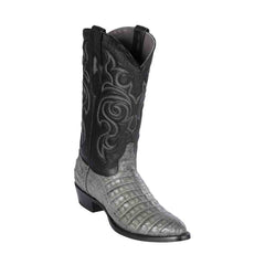 Los Altos Belly Round Toe Gray Caiman Boots