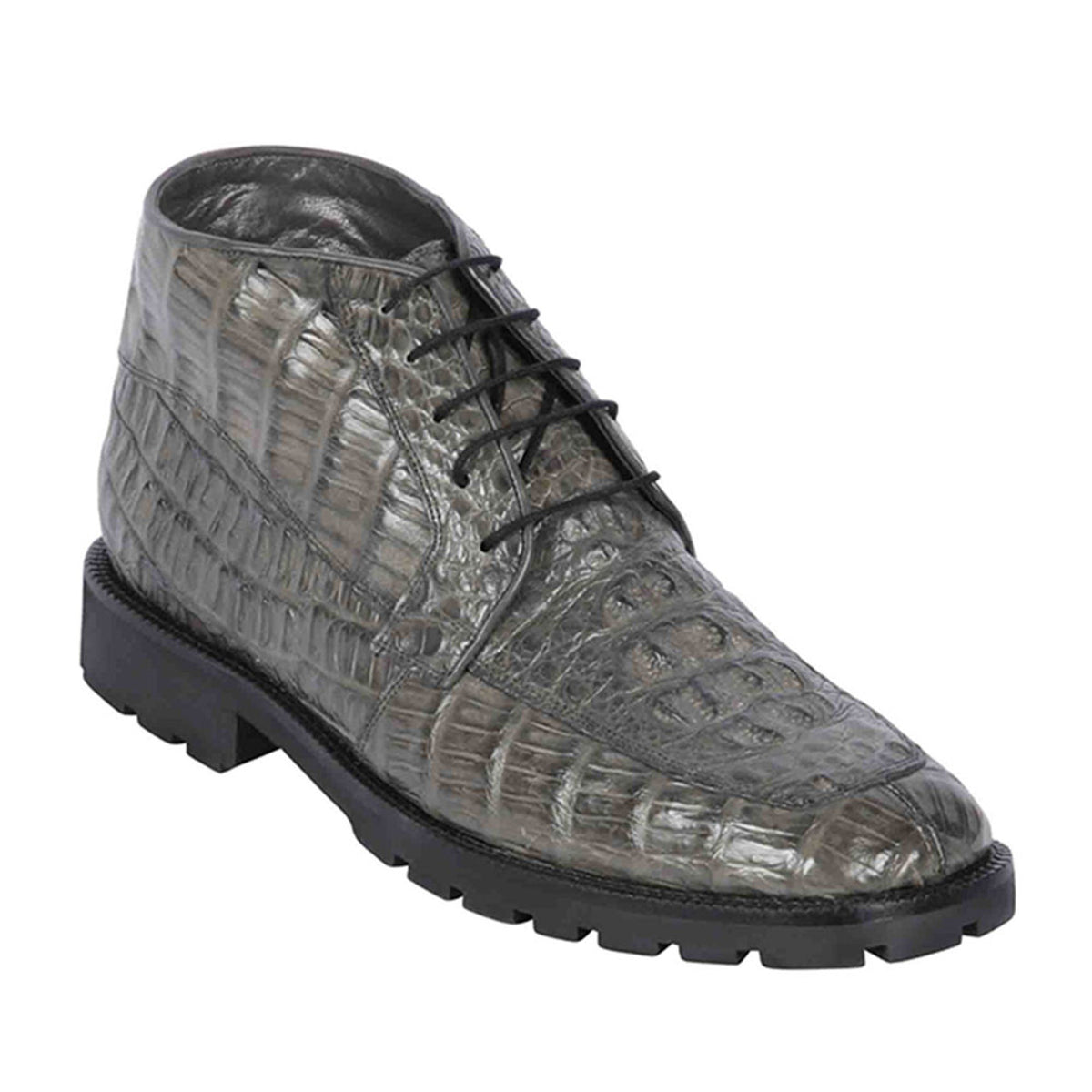 Los Altos Gray Caiman Hornback Square Toe Boots