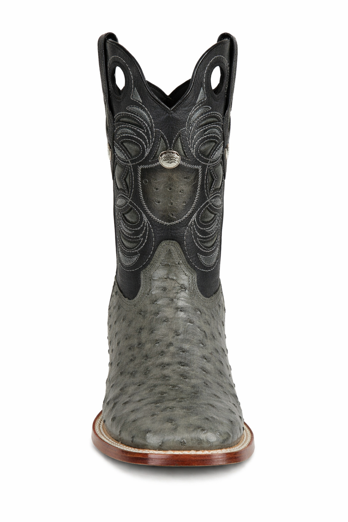 Gray Ostrich Boots