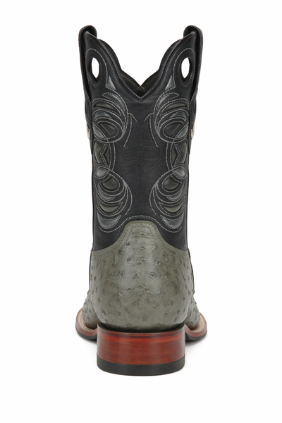 Gray Ostrich Boots