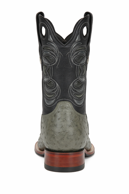 Gray Ostrich Boots