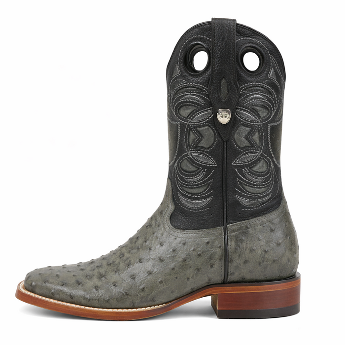 Gray Ostrich Boots
