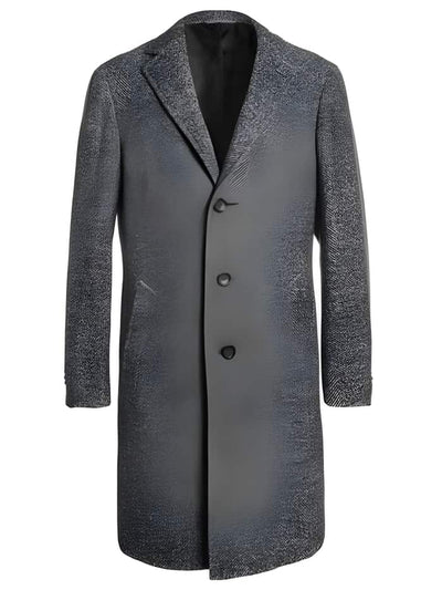 Full Length Tweed Herringbone Ankle length Gray Overcoat - Mens Topcoat 1   - from alligatorwarehouse.com