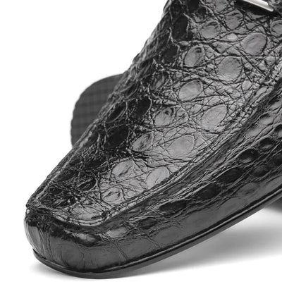 Marco Di Milano Fabro Men's Shoes Gray Exotic Crocodile Shoe Horsebit Loafers 3 FABRO-TIN_CAIMAN_GRAY_8  - from alligatorwarehouse.com