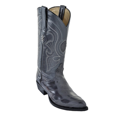Los Altos Men's Gray Genuine Eel Skin J-Toe Boots 1   - from alligatorwarehouse.com