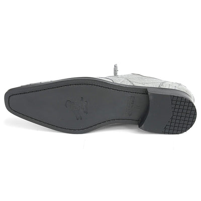 Los Altos Gray Two Tone Genuine Caiman Belly Lace-Up Oxford Shoes 4   - from alligatorwarehouse.com
