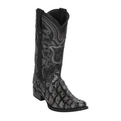 Los Altos Pirarucu Gray & Black European Square Toe Men’s Boot 1   - from alligatorwarehouse.com