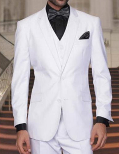 Men’s White Disco Suit with Jacket, Vest and Pants, Saturday Night Style Formal Party Suit