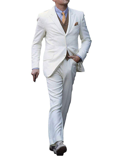 Mens Great Gatsby | Leonardo Dicaprio Suit in Ivory 1 SK-4445  - from alligatorwarehouse.com