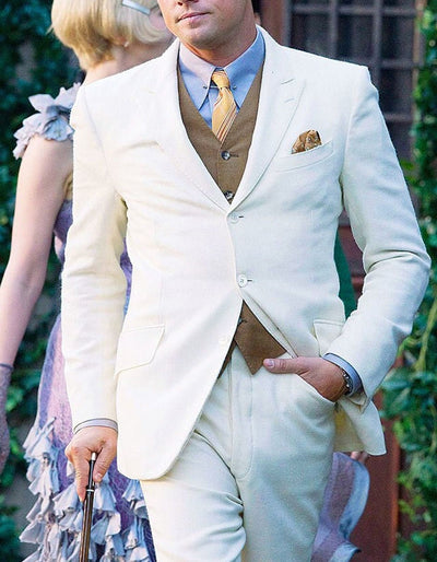 Mens Great Gatsby | Leonardo Discaprio Suit in Cream 1   - from alligatorwarehouse.com