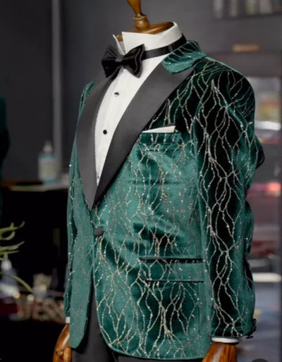 Mardi Gras Tuxeod Dinner Jacket in Green - White - Black - Purple - Red and Gold 1   - from alligatorwarehouse.com