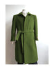 Mens Solid Olive Green 100% Wool Gabardine Belted Duster Overcoat 4   - from alligatorwarehouse.com